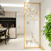 Chinese Art Glass Screen Partition Simple Modern Doorway Separator Custom Half Wall Luxury