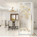 Chinese Art Glass Screen Partition Simple Modern Doorway Separator Custom Half Wall Luxury