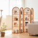 Japanese style wicker partition living room solid wood foldable movable small size room shield entrance simple magazine bookshelf Japanese style wicker partition living room solid wood foldable movable small size room shield entrance simple magazine bookshelf