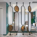 Custom Stainless Steel Screen Modern Minimal Restaurant Oval Rotatable Living Room Iron Glass Partition Custom Stainless Steel Screen Modern Minimal Restaurant Oval Rotatable Living Room Iron Glass Partition
