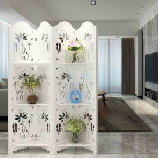 Simple Classical Lotus Carved Hollow Folding Screen Partition Simple Classical Lotus Carved Hollow Folding Screen Partition
