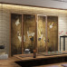 Modern Minimalist Folding Mobile Solid Wood Screen Divider for Living Room Bedroom Tea Room Beauty Salon