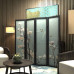 Modern Minimalist Folding Mobile Solid Wood Screen Divider for Living Room Bedroom Tea Room Beauty Salon