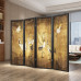 Modern Minimalist Folding Mobile Solid Wood Screen Divider for Living Room Bedroom Tea Room Beauty Salon