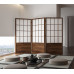 Japanese Style Grid Partition Room Folding Mobile Hotel Wooden Gridge Chinese Office Shield Customized