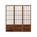 Japanese Style Grid Partition Room Folding Mobile Hotel Wooden Gridge Chinese Office Shield Customized