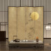 Modern Chinese Elegant Ambience Screen Partition Folding Mobile Living Room Hotel Decoration Ink Bamboo Round Moon Fold Screen Modern Chinese Elegant Ambience Screen Partition Folding Mobile Living Room Hotel Decoration Ink Bamboo Round Moon Fold Screen
