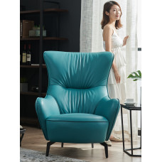 Scandinavian Style Recliner Armchair Modern Minimalist Tiger Chair Genuine Leather Single Sofa Luxurious High Back Casual Chair for Living Room Lazy Chair