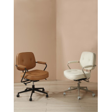 Vintage Genuine Leather Adjustable Swivel Office Chair Comfortable for Prolonged Sitting with Height Adjustable Desk for Learning Vintage Genuine Leather Adjustable Swivel Office Chair Comfortable for Prolonged Sitting with Height Adjustable Desk for Learning