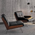 Single Person Leather Lounge Chair Luxury Lazy Designer Style Real Leather Relax Chair Solid Wood Living Room Balcony Minimalist High Back