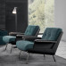 Single Person Leather Lounge Chair Luxury Lazy Designer Style Real Leather Relax Chair Solid Wood Living Room Balcony Minimalist High Back
