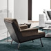 Single Person Leather Lounge Chair Luxury Lazy Designer Style Real Leather Relax Chair Solid Wood Living Room Balcony Minimalist High Back