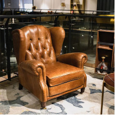 Italian Luxury Imported Cigar Chair Genuine Leather American Tiger Chair Godfather Chair Single Person Relaxation Cigar Bar Room Italian Luxury Imported Cigar Chair Genuine Leather American Tiger Chair Godfather Chair Single Person Relaxation Cigar Bar Room