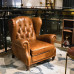 Italian Luxury Imported Cigar Chair Genuine Leather American Tiger Chair Godfather Chair Single Person Relaxation Cigar Bar Room