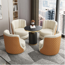 Modern Luxury Sofa Chairs Highend Business Reception Lounge Chairs Genuine Leather Single Person Swivel Sofas Negotiation Table and Chairs Combination Modern Luxury Sofa Chairs Highend Business Reception Lounge Chairs Genuine Leather Single Person Swivel Sofas Negotiation Table and Chairs Combination
