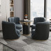 Modern Luxury Sofa Chairs Highend Business Reception Lounge Chairs Genuine Leather Single Person Swivel Sofas Negotiation Table and Chairs Combination