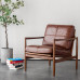 Mid Century Scandinavian Single Person Sofa Chair Solid Wood Casual Bedroom Living Room Balcony Lazy Recliner Real Leather Artwork Tiger Chair
