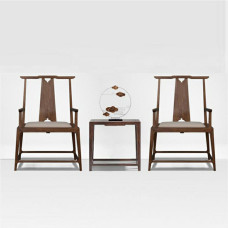 Modern Circle Chair Black Walnut Wood Master Chair Zen Simplicity Tea Room Furniture