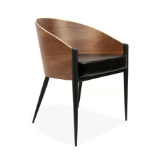 King Costes Coffee Chair,PU Or Real Leather Of Various Colors With Legs In Black Or Silver