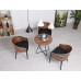 King Costes Coffee Chair,PU Or Real Leather Of Various Colors With Legs In Black Or Silver