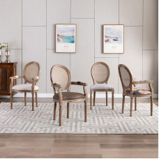 Vintage Leather Cowhide Solid Wood Dining Chairs for American Country Home Use Coffee Restaurant Manicure French Oak Chairs