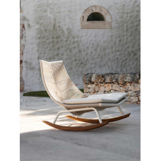 Nordic Balcony Lounge Sofa Coffee Table Outdoor Rattan Rocking Chair Three Piece Set Lazy Patio Garden Furniture