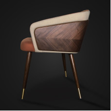 Modern Leisure Scandinavian Dining Room Wood Chair with Leather Upholstered Backrest for Home Creative Minimalism