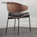 Italian Minimalist Real Leather Designer Chair Home Simple Nordic Dining Table and Chairs