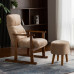 Nordic Recliner Adult Lazy Sofa Solid Wood Home Office Chair Balcony Afternoon Napping Lounge Backrest Chair Elderly Chair