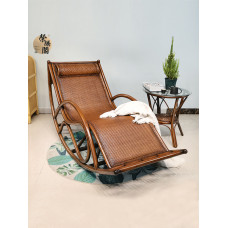 Rattan Rocking Chair Outdoor Patio Home Relaxation Recliner Adult Senior Living Room Courtyard Wicker Weave Retirement Chair for Comfort and Ease