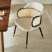 Scandinavian Luxe Leather Soft Bag Dining Chair Rattan Weave Backrest Bench Home Hotel Simple Solid Wood Chair Scandinavian Luxe Leather Soft Bag Dining Chair Rattan Weave Backrest Bench Home Hotel Simple Solid Wood Chair