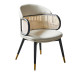 Scandinavian Luxe Leather Soft Bag Dining Chair Rattan Weave Backrest Bench Home Hotel Simple Solid Wood Chair Scandinavian Luxe Leather Soft Bag Dining Chair Rattan Weave Backrest Bench Home Hotel Simple Solid Wood Chair