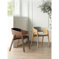 Scandinavian Solid Wood Designer ArmchairCreative Backrest Cushioned Modern Minimalist Cafe Restaurant Chair
