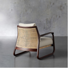 Fujia Sofa Chair Scandinavian Minimalist Modern Designer High End White Waxwood Creative Balcony Boutique Accommodation Living Room Rattan Chair