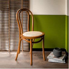 French American Real Wood Wicker Vintage Dining Chair Home Restaurant Balcony Armchair Patisserie Table Chair