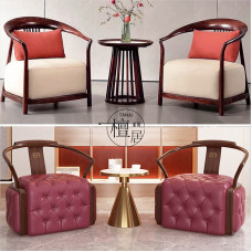 Modern Minimalist Wukin Wood Lounge Chair 3 Piece Set Casual Conversation Sofa Chair for Villa Clubhouse