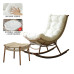 Outdoor Patio Adult Lounge Recliner Rocking Chair Rattan Chair Relax Leisure Home Yard Garden Lazy Person Rocker