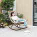 Outdoor Patio Adult Lounge Recliner Rocking Chair Rattan Chair Relax Leisure Home Yard Garden Lazy Person Rocker