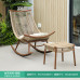 Outdoor Patio Adult Lounge Recliner Rocking Chair Rattan Chair Relax Leisure Home Yard Garden Lazy Person Rocker