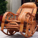 Natural Rattan Basket Cane Rocking Chair Lounge Chair for Adults Balcony Home Recreation Special for Elderly Sleeping Chair Wicker Basket Weaved Chair Rocking Chair