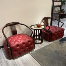 New Oriental Style Solid Wood Leisure Chair Three Piece Set Club Hotel Living Room Single Sofa Chair Negotiation Chair Dark Golden Wood Round Chair New Oriental Style Solid Wood Leisure Chair Three Piece Set Club Hotel Living Room Single Sofa Chair Negotiation Chair Dark Golden Wood Round Chair