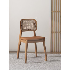 Retro Leisure Dining Room Furniture Solid Wood Table Chair Backrest Weaving Design Simple Nordic Cafe Boutique Furniture Retro Leisure Dining Room Furniture Solid Wood Table Chair Backrest Weaving Design Simple Nordic Cafe Boutique Furniture