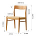 Retro Solid Wood Dining Chairs Home Furniture Upholstered with Wicker Back and Cherry Wood Desk Chair