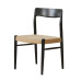 Retro Solid Wood Dining Chairs Home Furniture Upholstered with Wicker Back and Cherry Wood Desk Chair