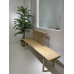 Solid White Waxwood Long Slab Chair Rustic Bistro Home Leisure Windsor Long Bench Cupboard Window Backrest Chair Solid White Waxwood Long Slab Chair Rustic Bistro Home Leisure Windsor Long Bench Cupboard Window Backrest Chair
