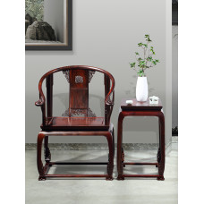 Vintage Chinese Wooden Furniture Set with Redwood Imperial Court Chairs for Living Room