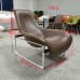 Nordic Luxury Glass Steel Ducksbill Chair Designer Matt Showroom Living Room Saddle Leather Recliner