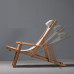 Wooden Folding Reclining Chair for Summer Indoor Outdoor Patio Relaxation