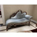 Premium Quality Lounge Chaise Sofa In Italian Leather Or Chenille Hand Embroidered Jacquard