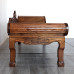 Solid Wood Royal Bed Style Elm Wood Carving Flower Vintage Beauty Tans Small Living Room Sofa Lounger Single Person Buddha Bed